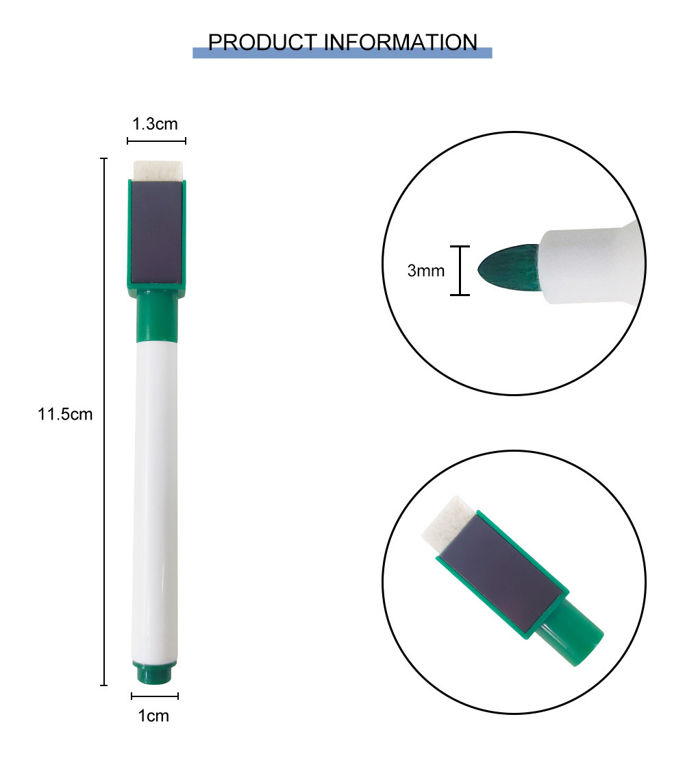 KHY Customized With Eraser Kids For White Board Brush And Magnet Dry Erase WhiteBoard Markers Pens Set