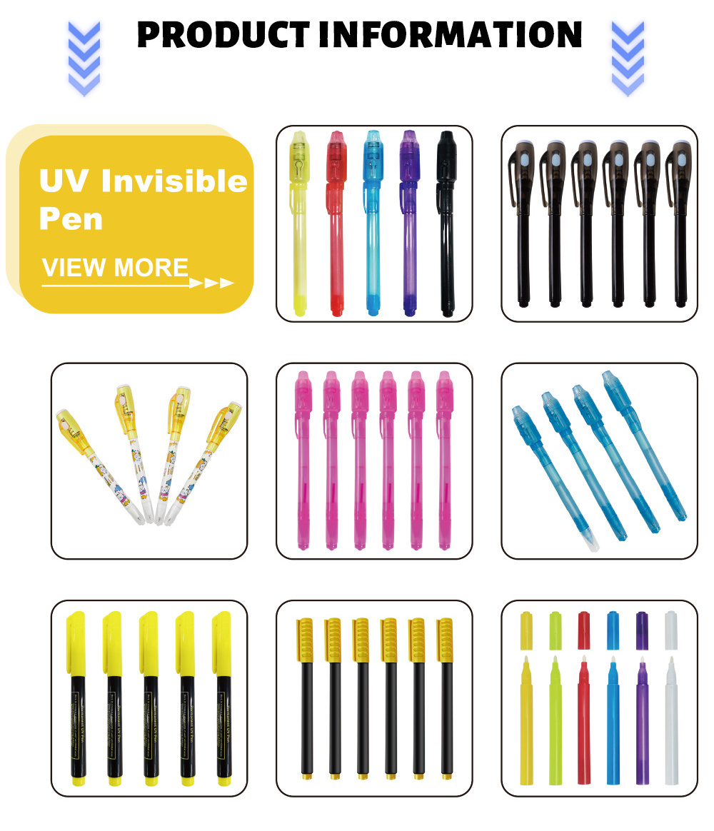 Free Sample Magic Spy Tactical Invisible With Light The Kids Writing For Security Mark UV Ink Pen Set