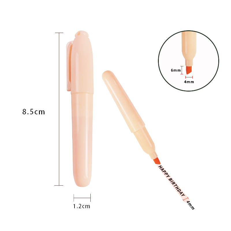 Manufactory Wholesale Soft Wax Pill Mini Highlighters Stick For School Highlight Crayon Highlighter Marker Pen Set