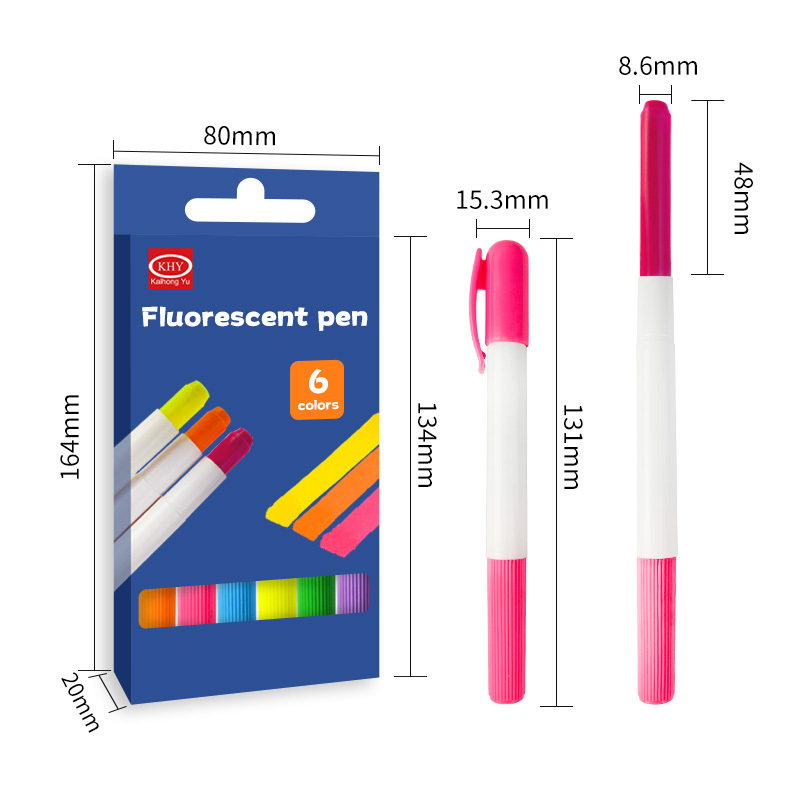 Novelty Stationery New Design Crayon Highlighter Colorful Fluorescent Solid Highlighter