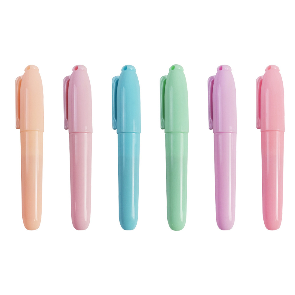 Manufactory Wholesale Soft Wax Pill Mini Highlighters Stick For School Highlight Crayon Highlighter Marker Pen Set