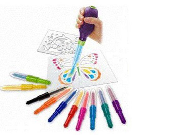 Promotional Gift Hot Selling Popular Kids Painting Colorful Airbrush Stencil Art Blow Pen For Children