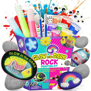 Rock Decorating Supplies Glow In The Dark Rock Painting Kit Water Resistant Glow Paint - Crafts for Kids