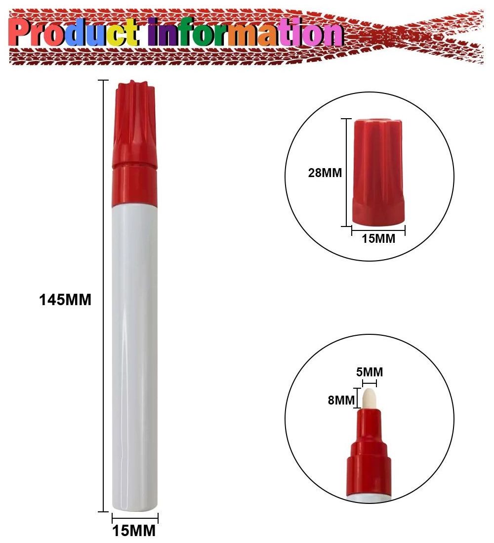 Custom Logo Colorful Car Bike Varnish Liquid Tire Paint Marker Pen Set Waterproof Permanent Tire Marker