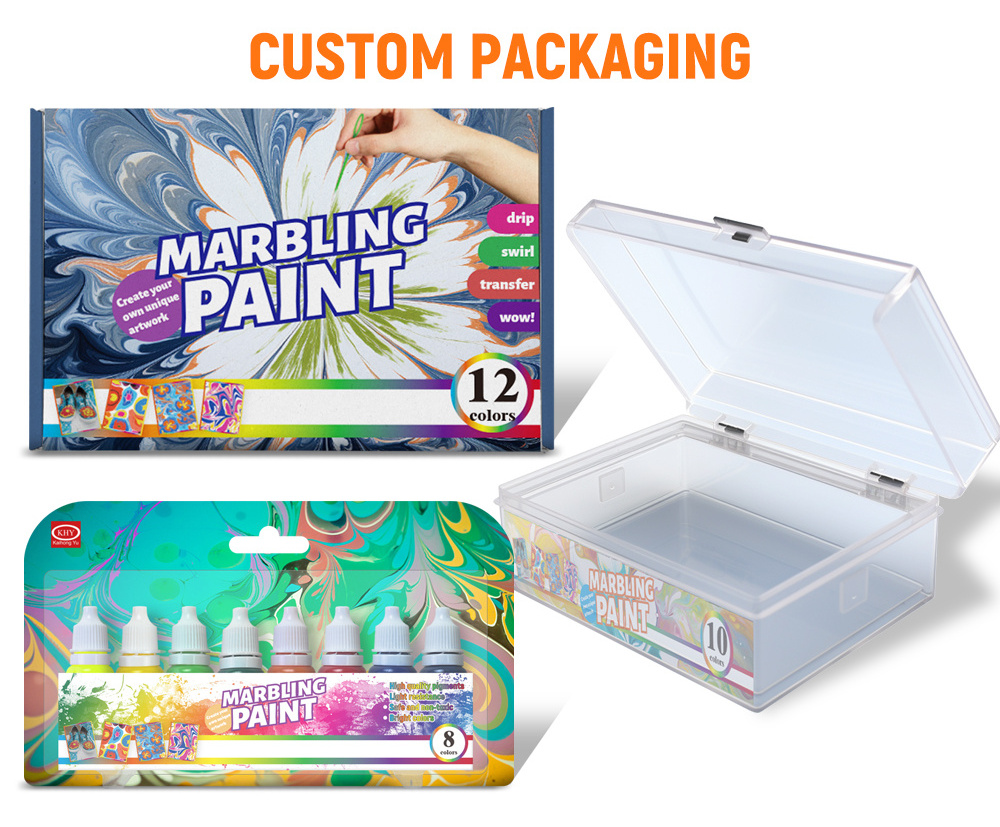 Educational Toys 10 Colors Eco-friendly DIY Magic Floating Painting Art Marbling Paint Kit for Kids