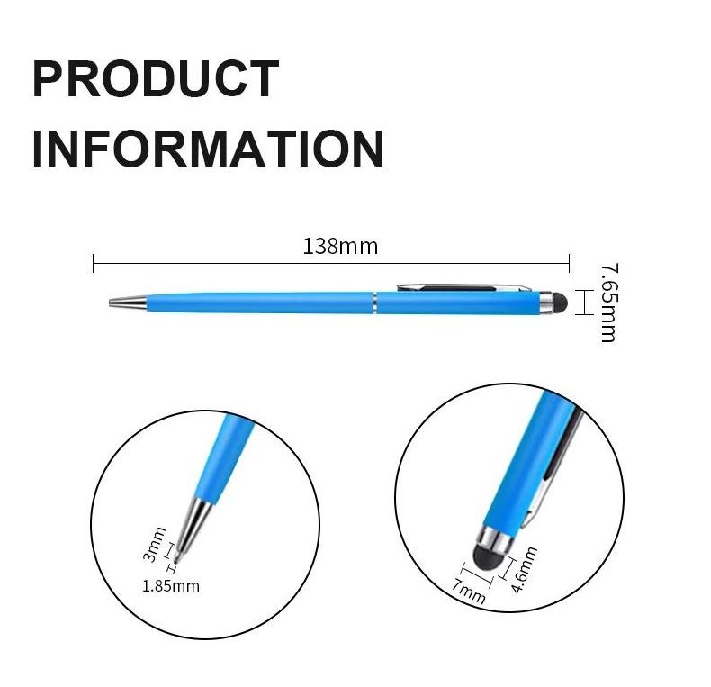 KHY Hot Sale Free Sample Hot Sales Logo Customized Screen Pen Metal Ballpoint Stylus Pen For Mobile Phone