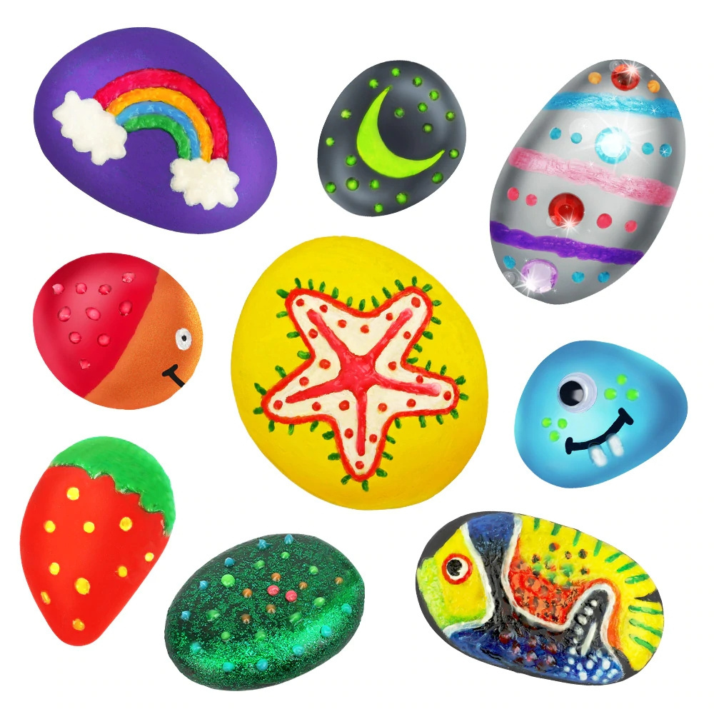 Rock Decorating Supplies Glow In The Dark Rock Painting Kit Water Resistant Glow Paint - Crafts for Kids