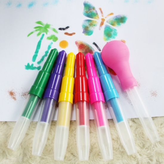 Promotional Gift Hot Selling Popular Kids Painting Colorful Airbrush Stencil Art Blow Pen For Children