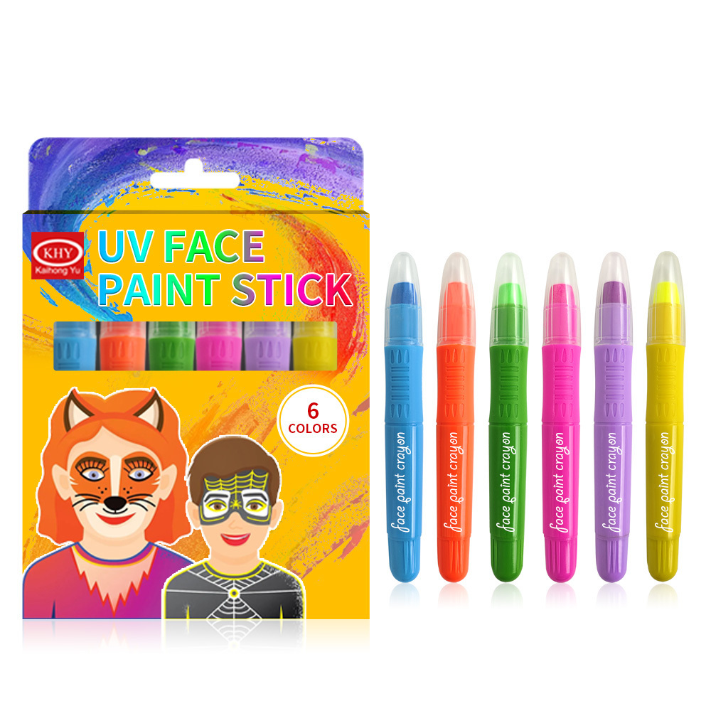 UV Bodi Skin Red Organic Kids Body Crayons Greace Sticks White Painting Crayon Kit Bodypaint Face Paint Push Stick