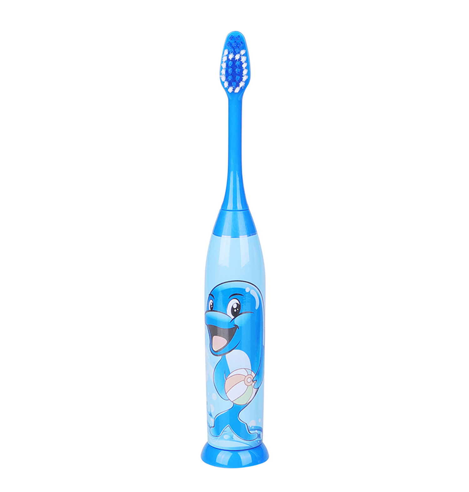 Cartoon Decorated Slim Handle IPX7 Level Changeable Head Soft Polished Bristle Kids Battery powered electric toothbrush