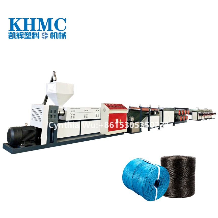 plastic baler twine fibre making extrusion machine/ pp hdpe rope banana raffia flat yarn extruder line