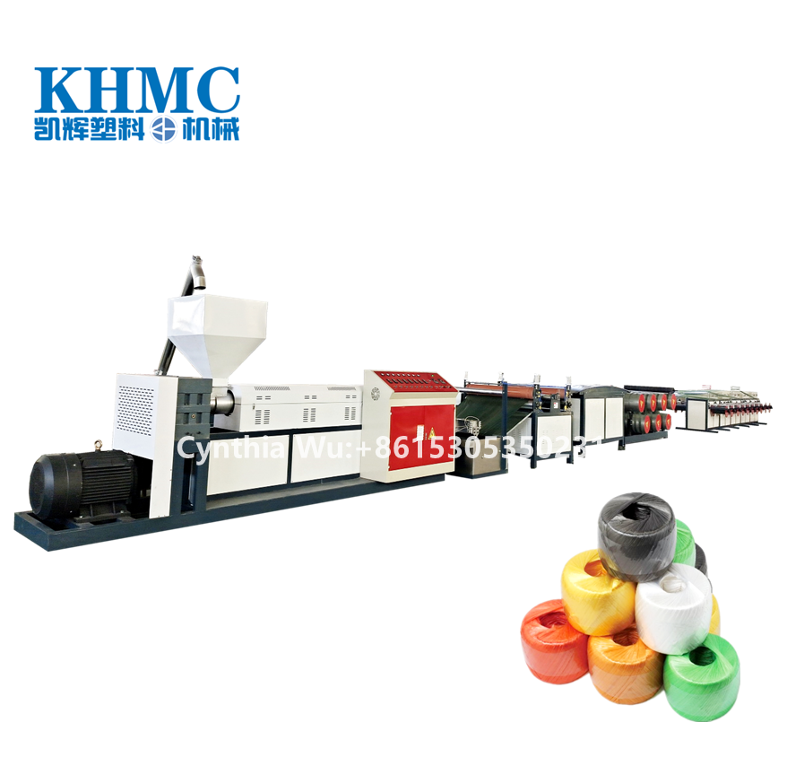 plastic baler twine fibre making extrusion machine/ pp hdpe rope banana raffia flat yarn extruder line