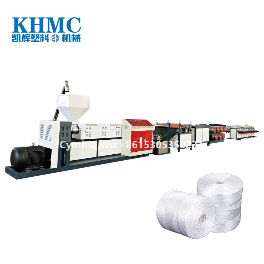 plastic baler twine fibre making extrusion machine/ pp hdpe rope banana raffia flat yarn extruder line