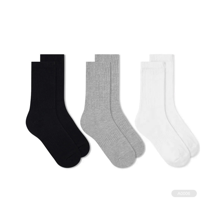 wholesale price white sport socks cotton crew white black socks custom white school socks