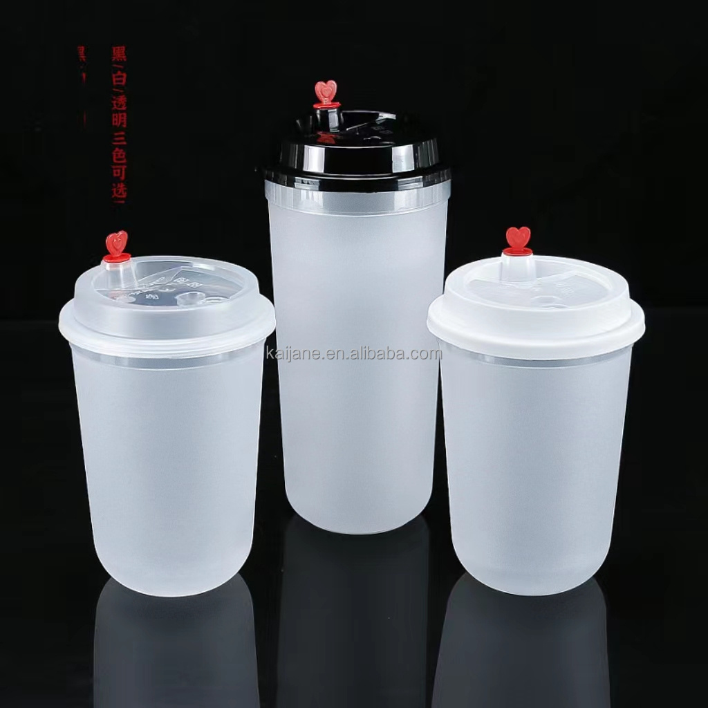 Hot Sale disposable clear  lemonade cups 32oz fruit milk boba bubble tea juice pp  plastic cups containers with lids