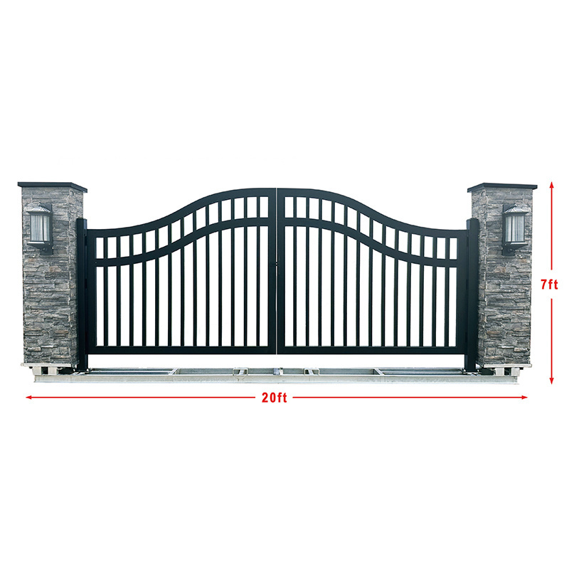 KJ Hot Sale Garden Ornamental wrought iron driveway gate villa swing gates security front entrance gate wrought iron doors