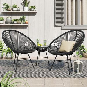 Hot Sale Customized Color PE Wicker Rattan Round Shape Leisure Outdoor Dining Rattan Garden Chair Set