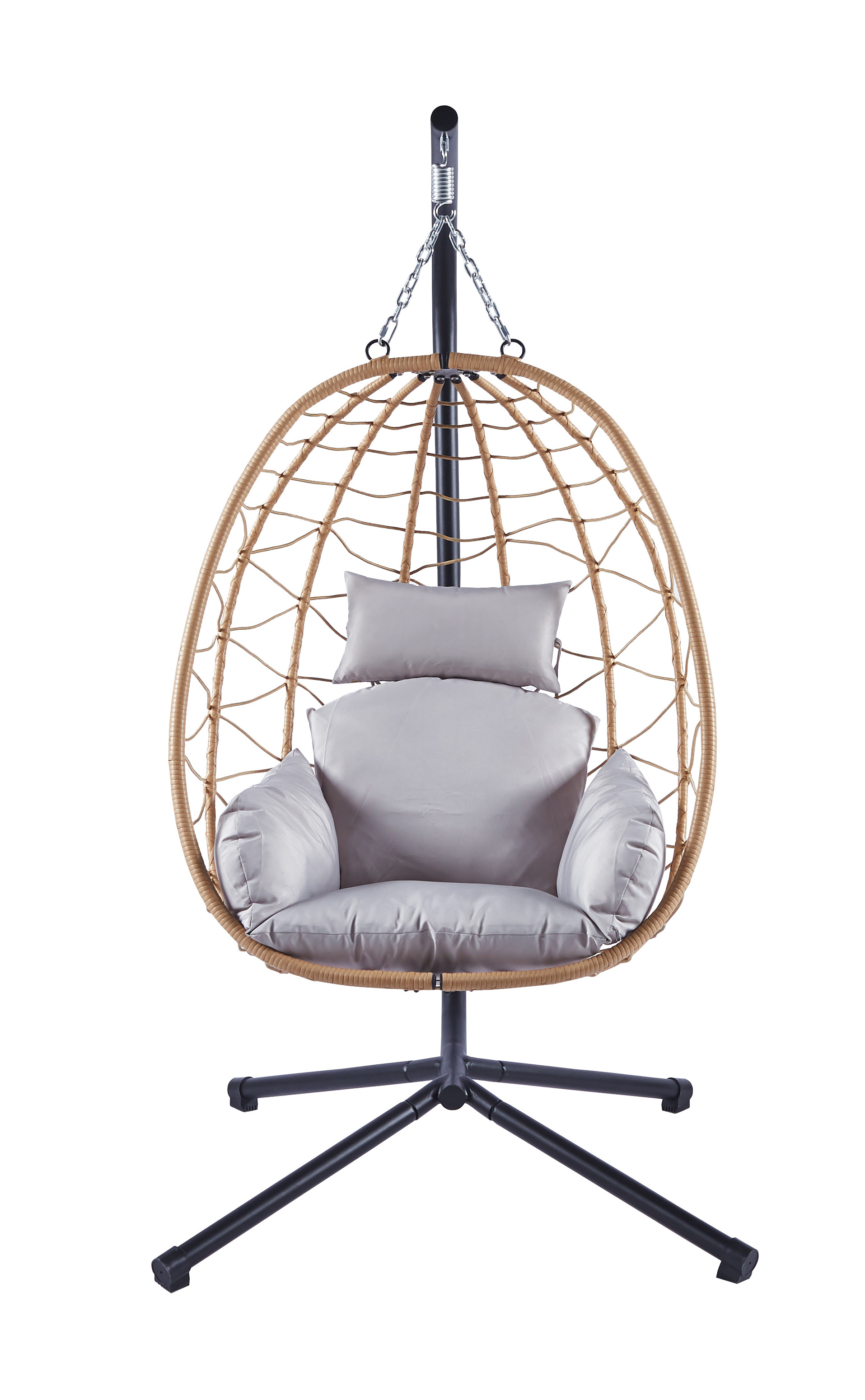 Best Popular Patio Swing Hanging Egg And Cushion Hammock Chair Folding Hanging Chair With Metal Base