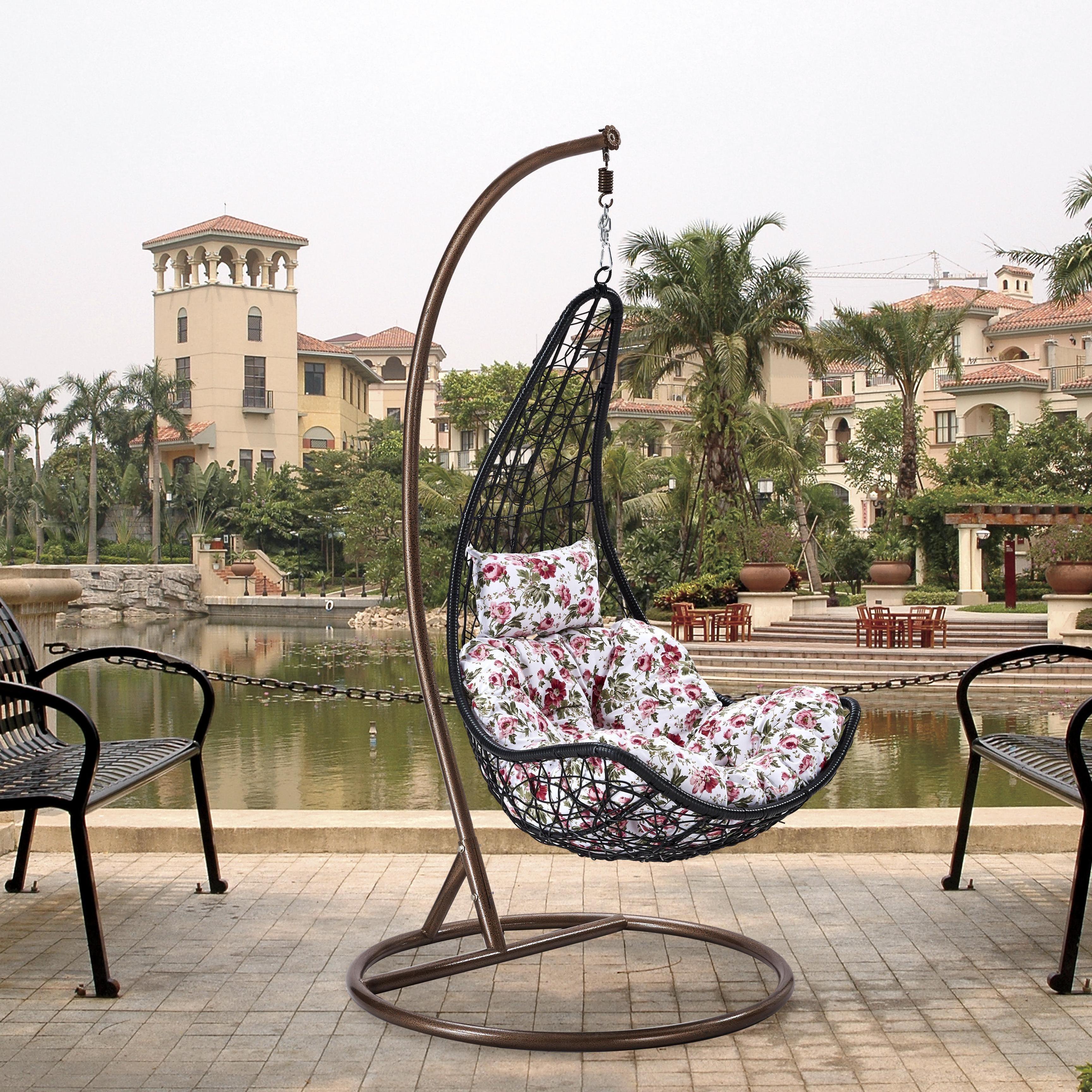 Modern Outdoor Garden Furniture Cheap Quality Hot Patio Pe Rattan Wicker Egg Swinging With Stand