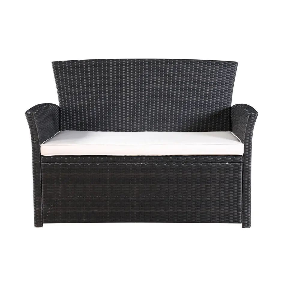 Modern Best Seller Plastic PE Rattan Leisure Chair Outdoor Garden Patio Furniture Rattan Wicker Lounge Sofa Set