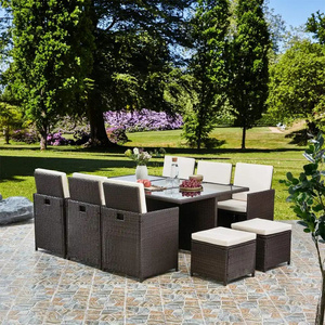 10 Seater Wicker Garden Furniture Cube Set Rattan Dining Table And Chairs Outdoor Rattan Furniture Patio Furniture