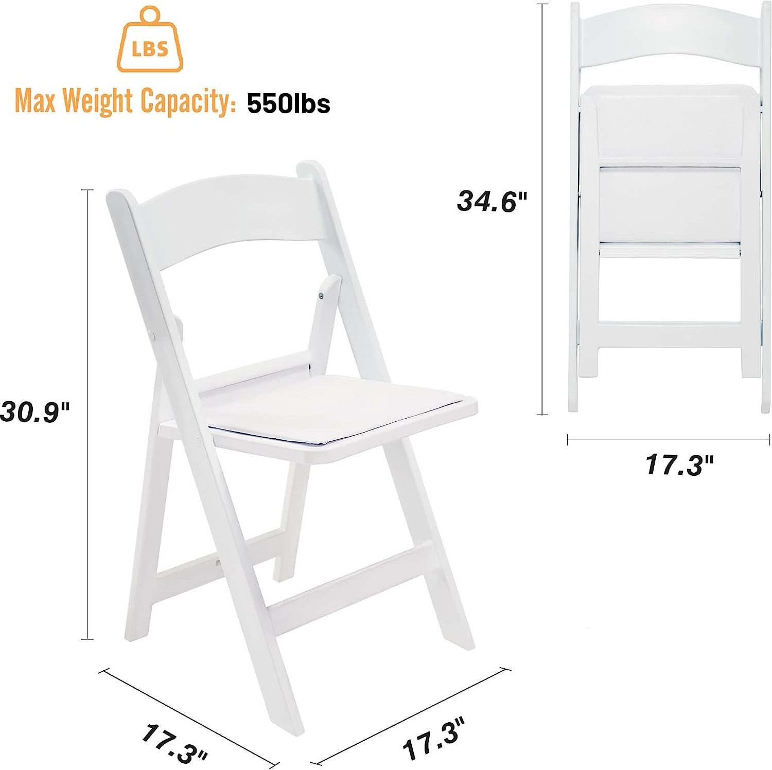 Top Quality Outdoor Foldable Chair Wedding Event Plastic Wimbledon Garden Chairs White Resin Folding Chair