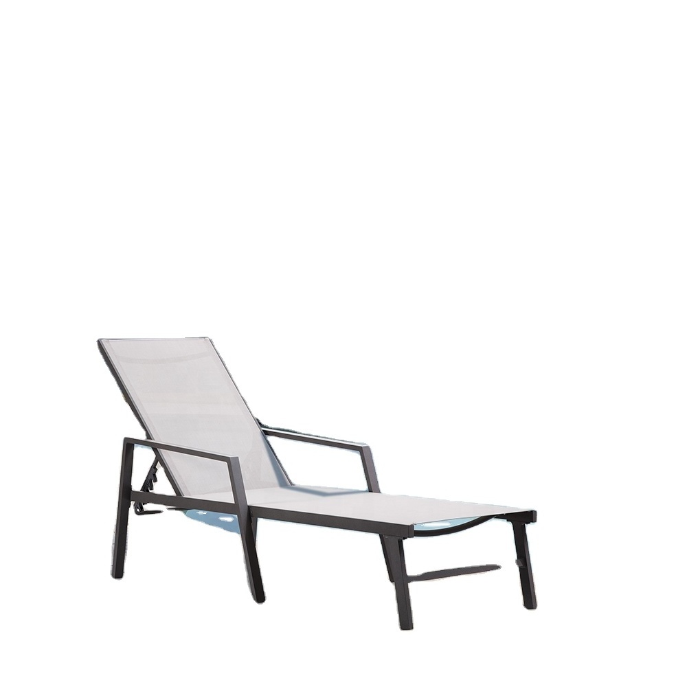 Hot Selling Wholesale Pool Deck Outdoor Furniture Fabric Adjustable Lounge Aluminum Beach Chair