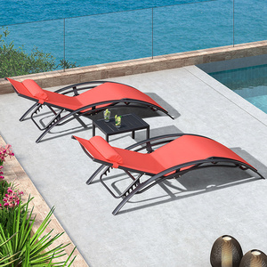 Resort Leisure Hotel Swimming pool Balcony Garden Aluminum Sling Reclining Patio Sun Bed Beach Chair Sun Lounger