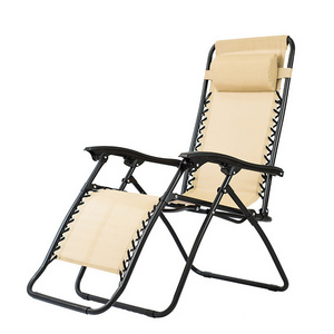 2022 Outdoor Metal And Fabric Strong Folding Zero Gravity Leisure Garden Chair Beach Chaise Lounge Chairs for Wholesale