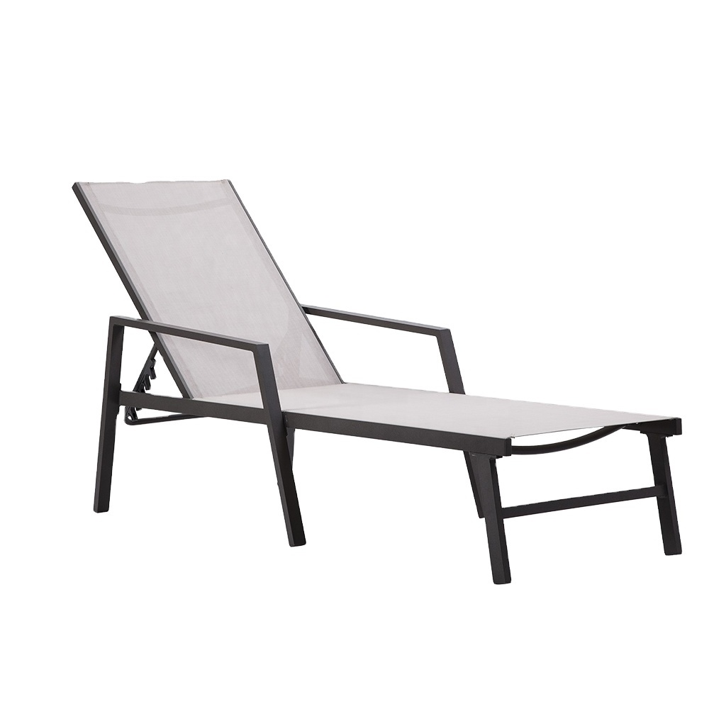 Hot Selling Wholesale Pool Deck Outdoor Furniture Fabric Adjustable Lounge Aluminum Beach Chair