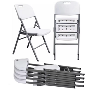 Cheap Wholesale Modern Foldable, Stackable Garden Chair Outdoor Portable White Metal Plastic Folding Chairs For Events Wedding