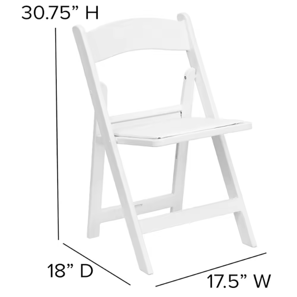 Wholesale Stackable Garden Wedding Event Padded Plastic White Resin Folding Chair