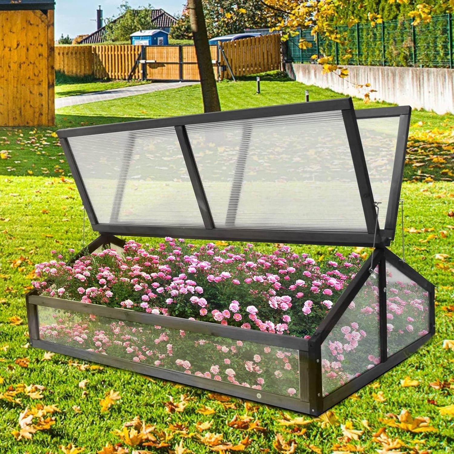 Portable Small Mini balcony Greenhouse with transparent plastic board glass looking for raised garden beds