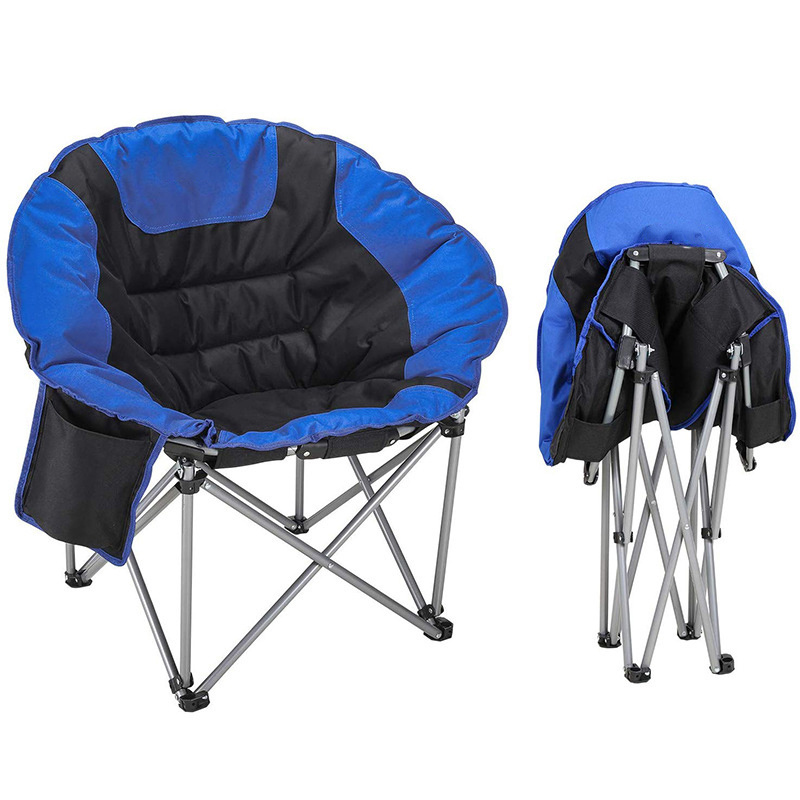 2022 Modern  Outdoor Rocking Round Recliner Pocket Camp Chair Beach Foldable Backpack Moon Fishing Chair