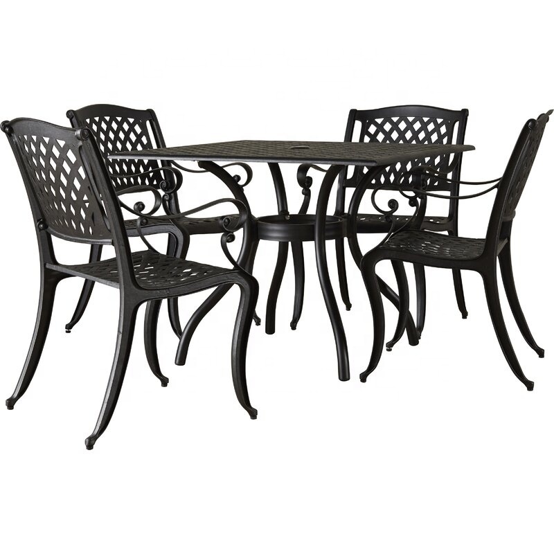 Outdoor Furniture Garden Dining Table Chair Set Casting Aluminum Gardeners Eden Furniture Set