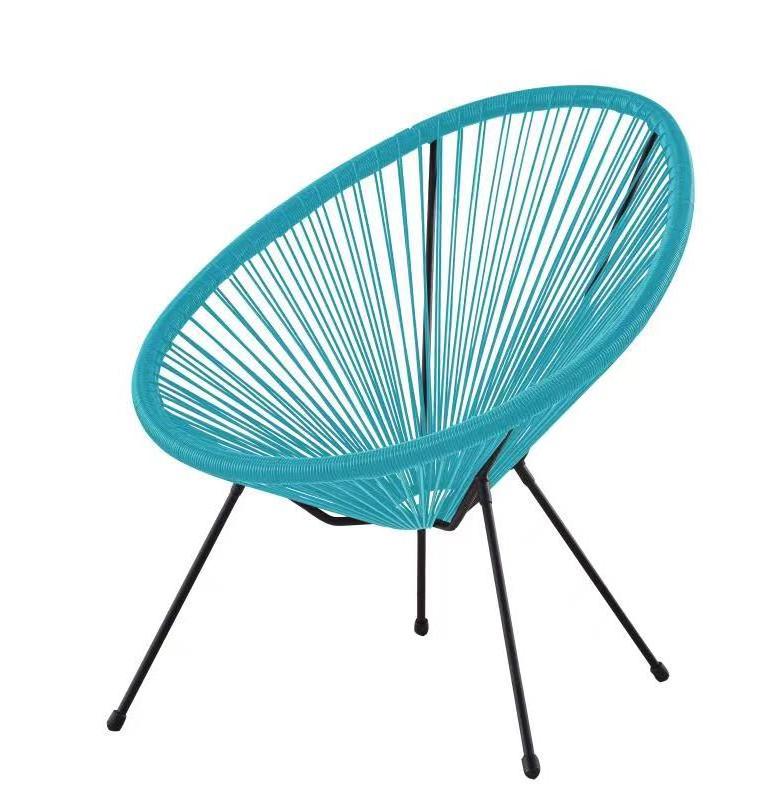 2022 All Weather Indoor Outdoor Oval Weave Lounge Patio Papasan Chair Wicker Sun Chair Bistro Set Rattan Acapulco Chair