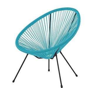 2022 All Weather Indoor Outdoor Oval Weave Lounge Patio Papasan Chair Wicker Sun Chair Bistro Set Rattan Acapulco Chair