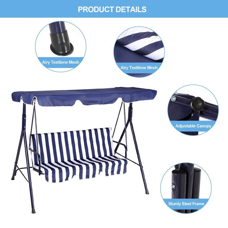 Popular Outdoor Double Seat Floating Ceiling  Canopy Hanging Hammock Swing Chair With Stand