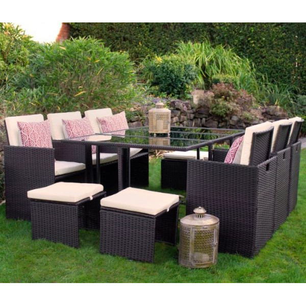 10 Seater Wicker Garden Furniture Cube Set Rattan Dining Table And Chairs Outdoor Rattan Furniture Patio Furniture