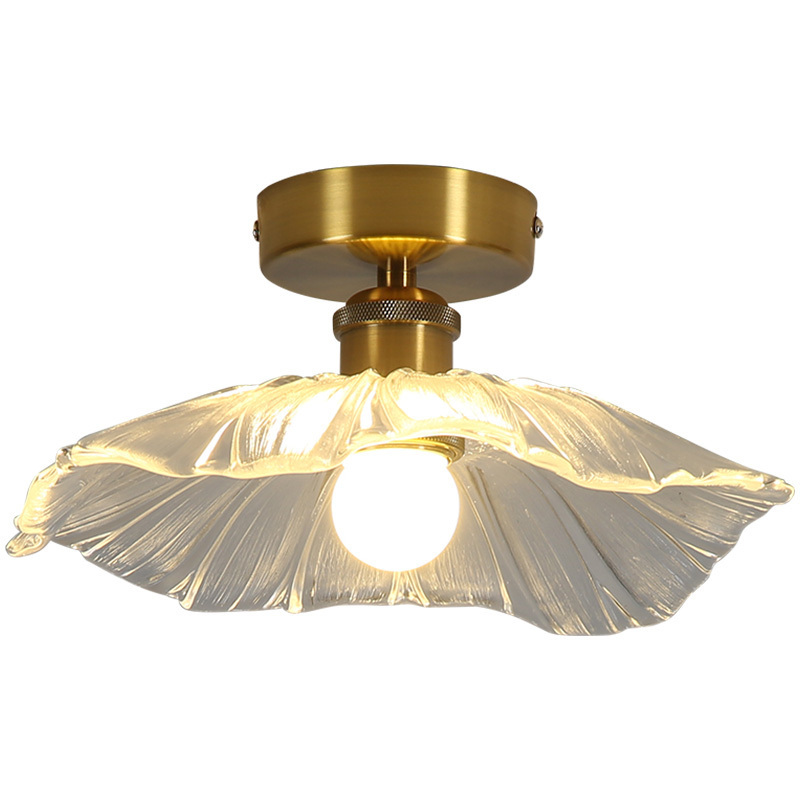 Modern Glass Ceiling Light Fixture Semi- Flush Mount Glass Ceiling Lighting Fixture for Cloakroom Entrance Hall Aisle Corridor