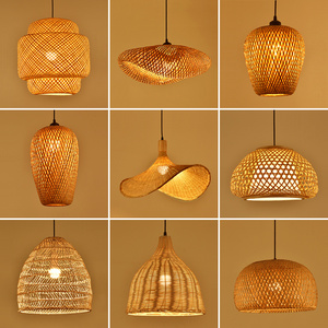 Ancient Style led lighting fixture lamp Handmade bamboo lantern ceiling chandeliers dining room Restaurant hanging pendant light