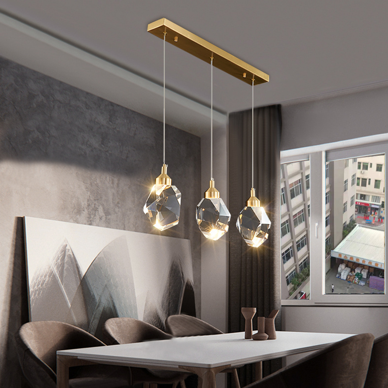 Modern LED Ceiling Chandelier Hanging Light Fixture LED Chandelier Dimmable crystal  LED Pendant Light for Dinning Room