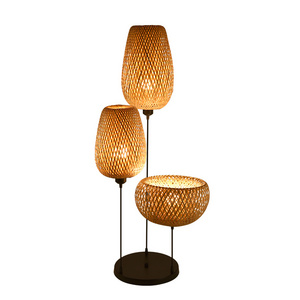 led lighting lamps New Bamboo Wicker Rattan Wave Shade bamboo E27 Pendant Light dining room hanging chandeliers lantern fixture