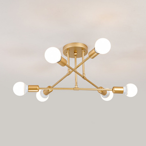 Nordic Modern Simple industrial style home decor Multi-head Gold Living Room Dining Room e27 Ceiling Light 6 lights cheapest