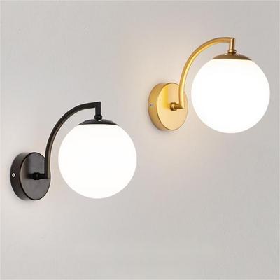 modern indoor black gold decor glass light fixture led wall light bracket Nordic wall lamp for living room porch hotel hallway