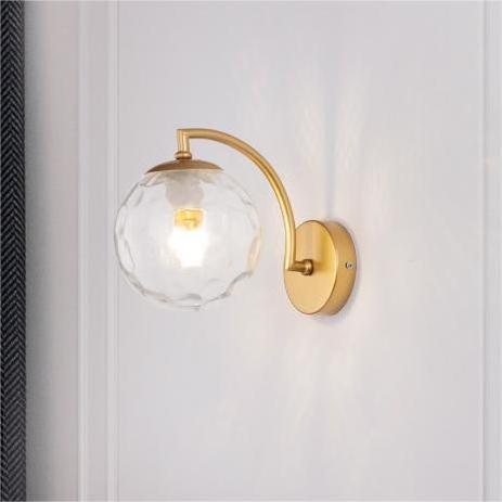 modern indoor black gold decor glass light fixture led wall light bracket Nordic wall lamp for living room porch hotel hallway