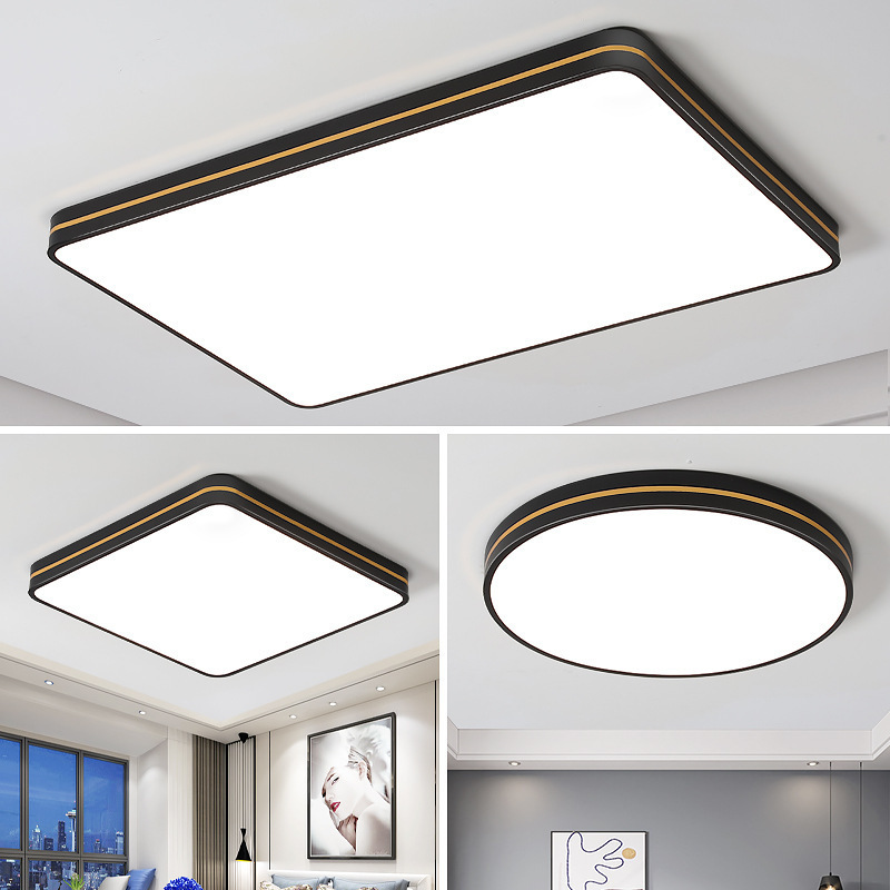 New LED living room bedroom ceiling light simple modern atmosphere restaurant high quality LED ceiling lamp Black Gold Simple