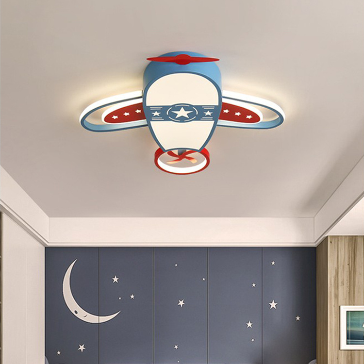 Personalized children's room airplane ceiling lamp creative cartoon bedroom room blue plan aircrafts indoor led ceiling light