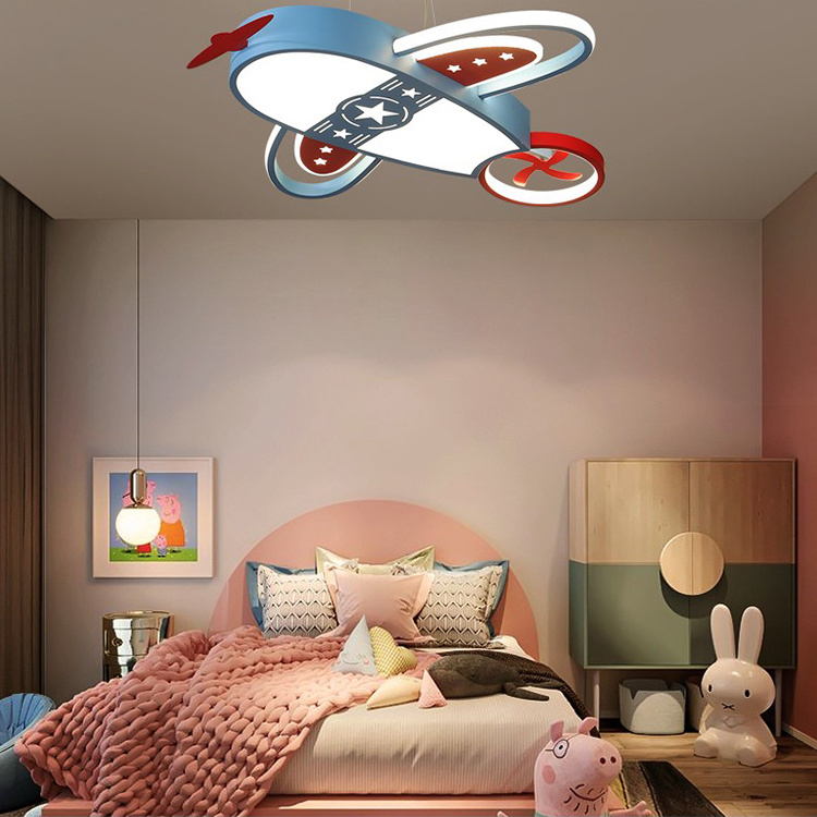 Personalized children's room airplane ceiling lamp creative cartoon bedroom room blue plan aircrafts indoor led ceiling light