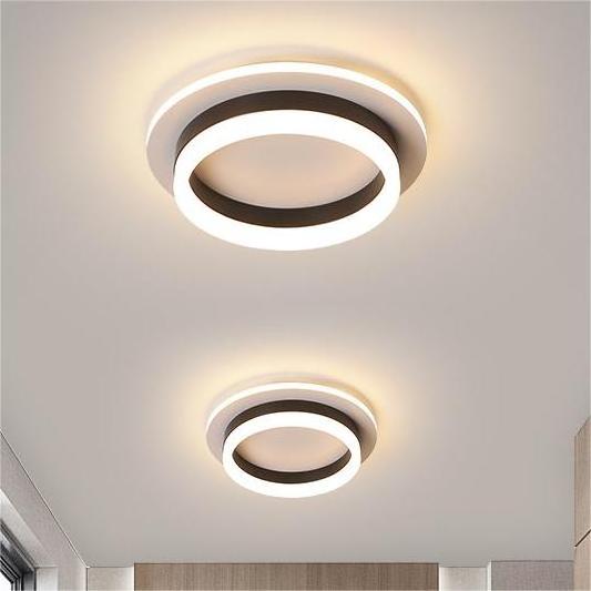 Scandinavian minimalist square round aisle corridor ceiling light classic beautiful entry hall foyer LED ceiling lamp black gold